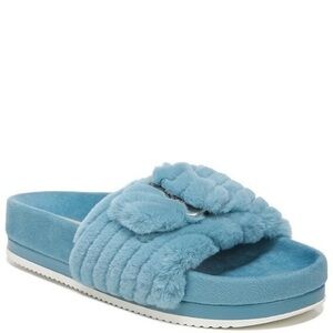 Original Collection by Dr. Scholl's OG Faux Fur Buckle Detail Slide Sandals
